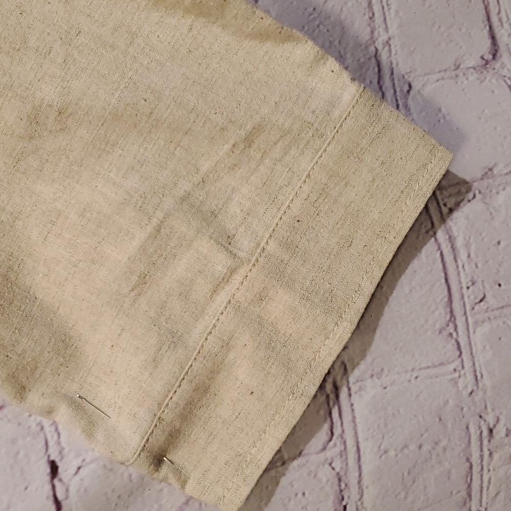 NWOT Mordenmiss 100% Linen Flounced Blouse - Picture 3 of 7